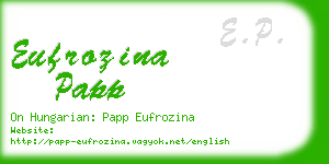 eufrozina papp business card
